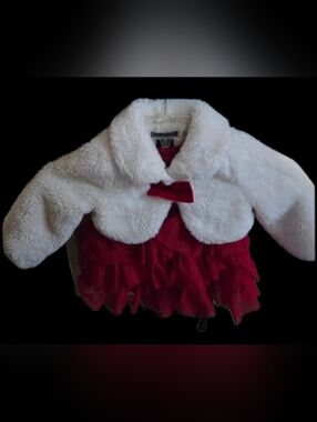 Rachel Zoe two piece faux fur and embellished tulle holiday  dress